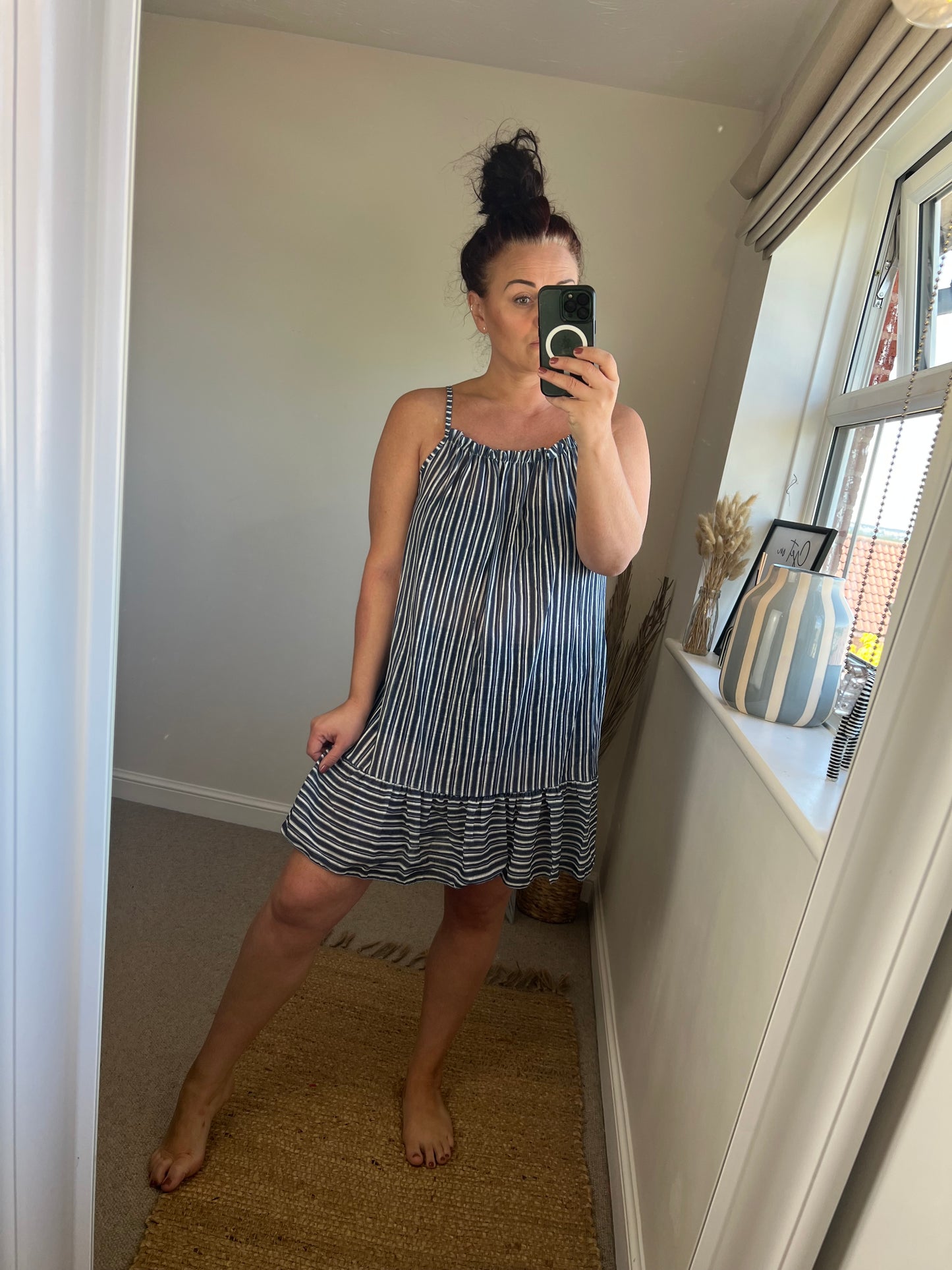 Stripe Sundress - Navy