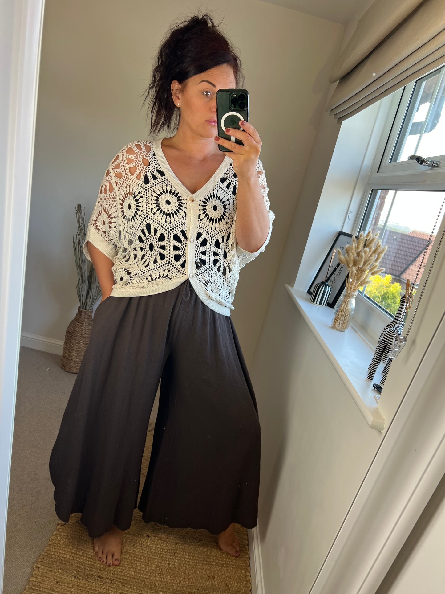 Crochet Scooped Cardi - Cream