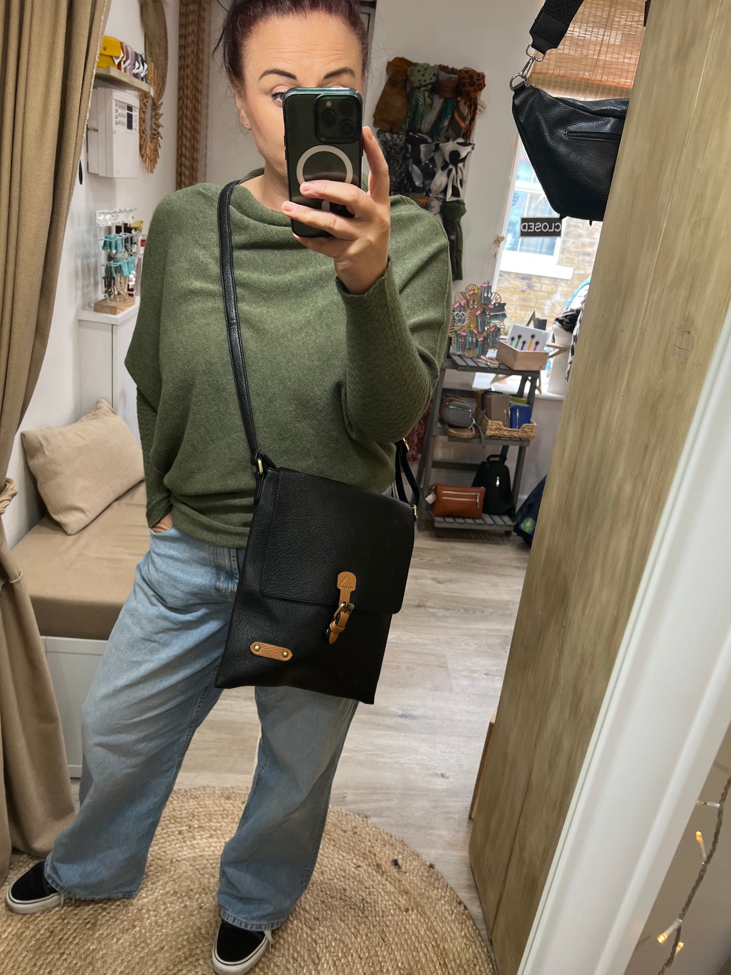 Satchel Crossbody Bag - Black