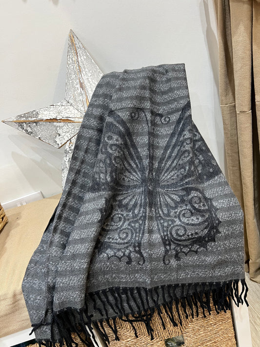 Autumn Scarf - Butterfly Grey