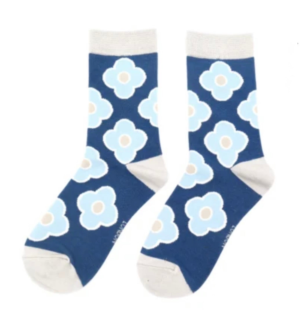 Miss Sparrow Bamboo Socks - Retro Flowers