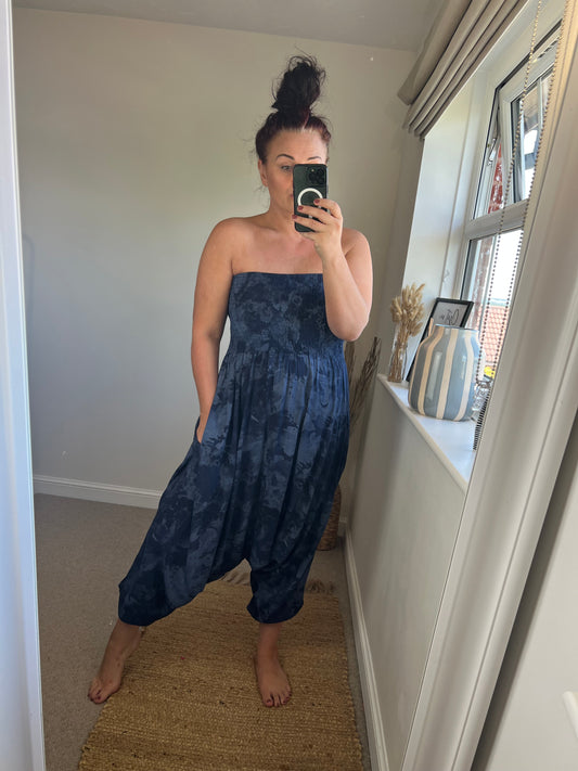 Hareem Strapless Jumpsuit - Navy