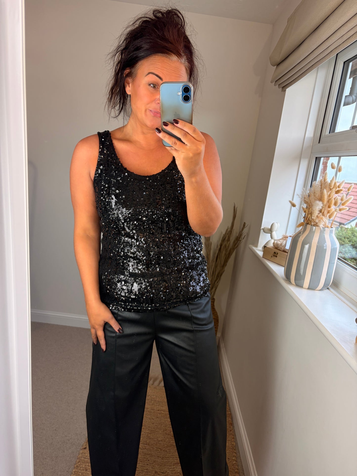 Sequin Vest - Black
