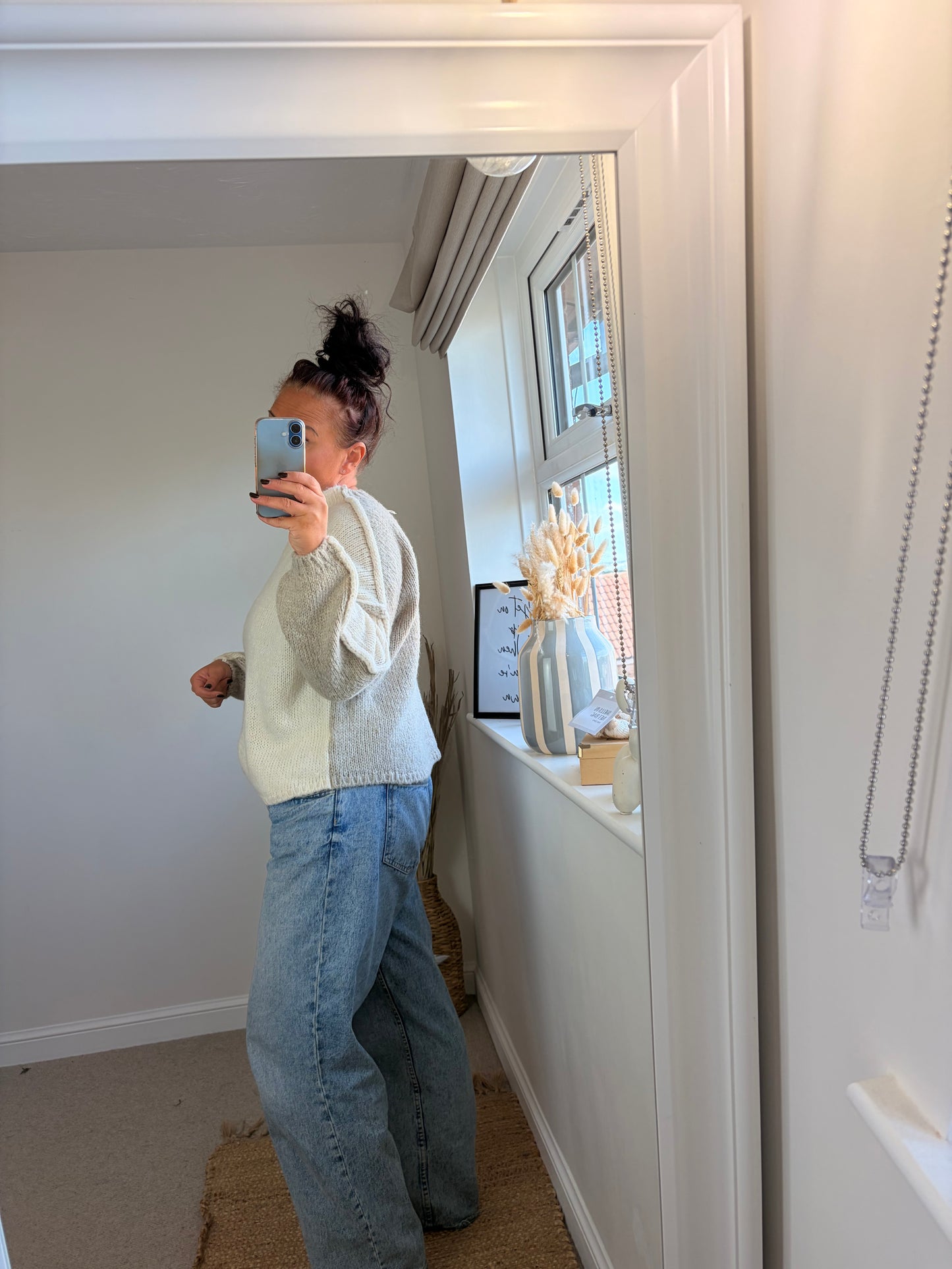 2-way Chunky Jumper - Beige/Cream