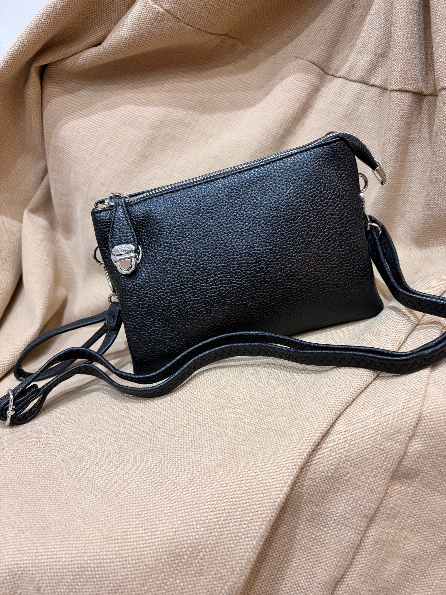 Triple Compartment Bag - Black