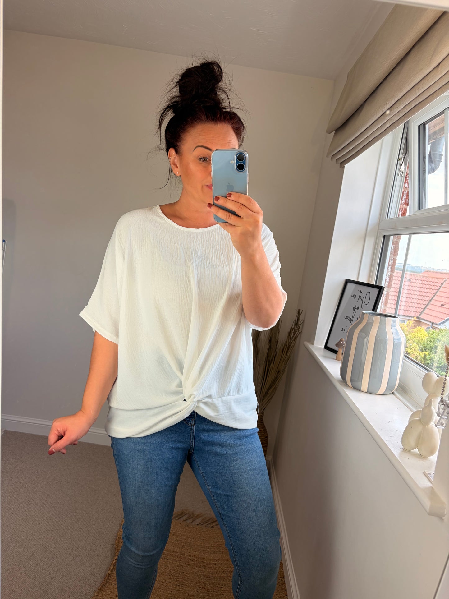 Twist Front Top - White