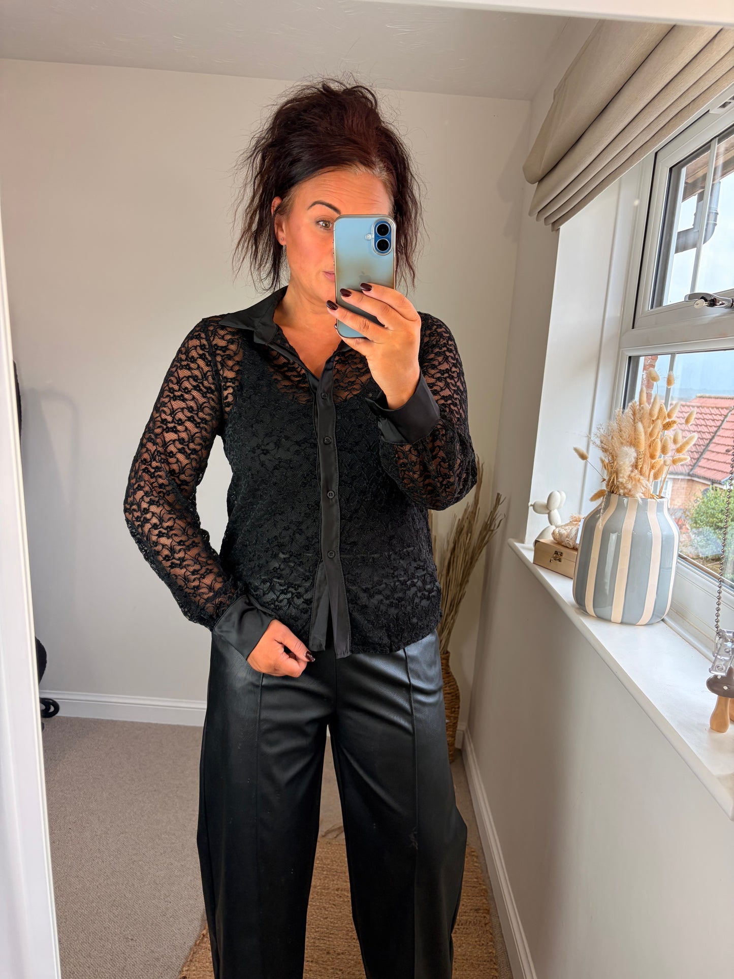 Lace Shirt - Black