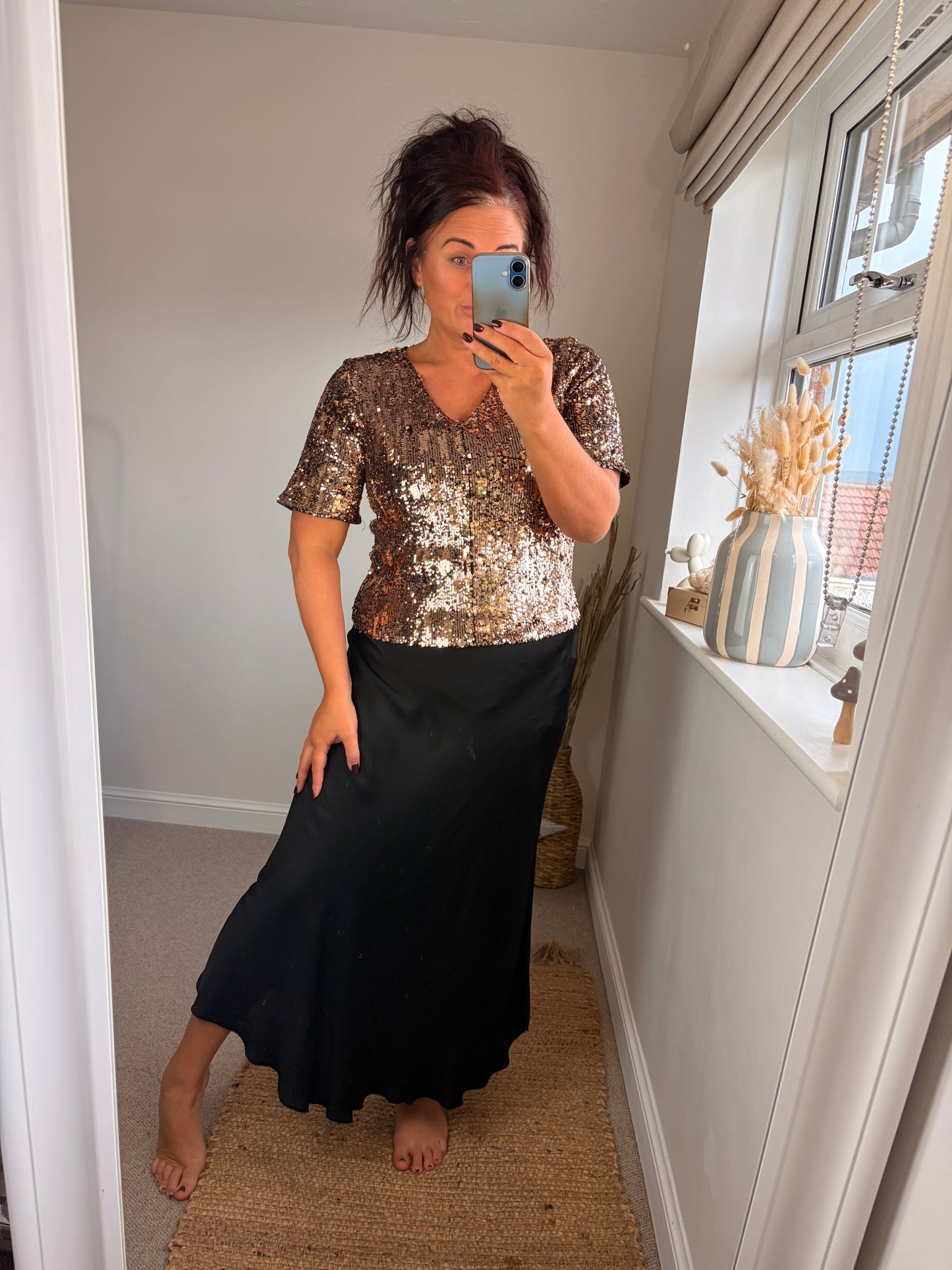 Satin Skirt - Black