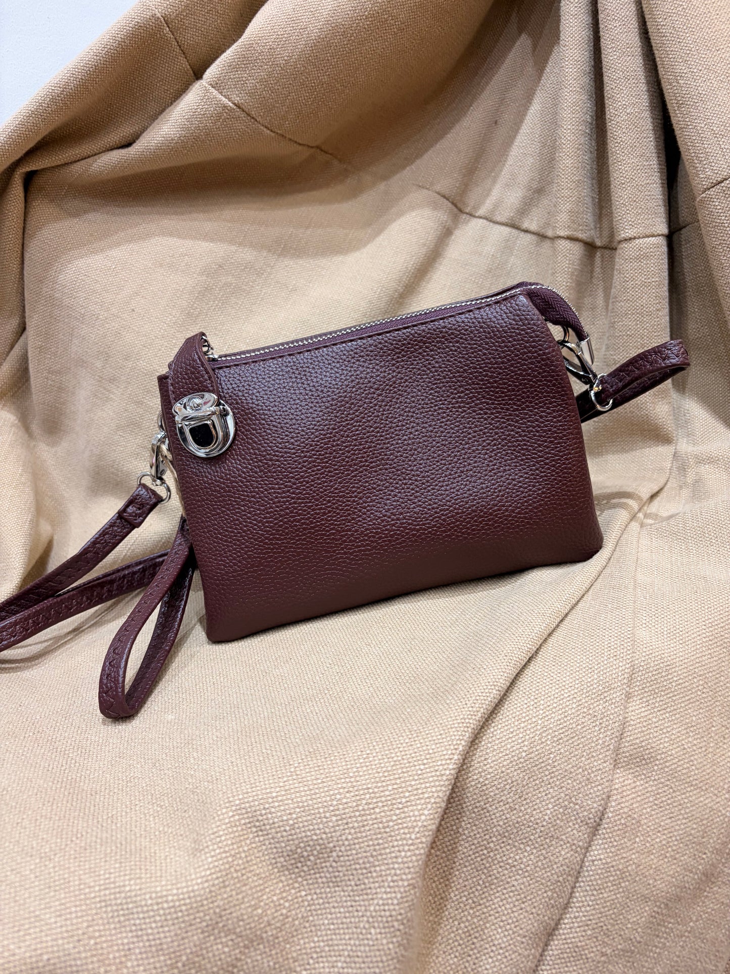 Triple Compartment Bag - Brown