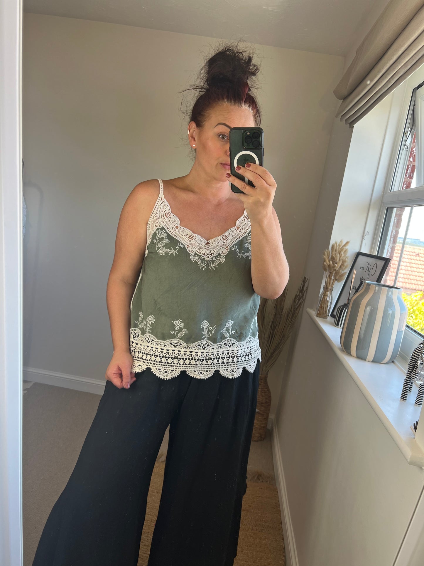 Crochet Cami Top - Khaki