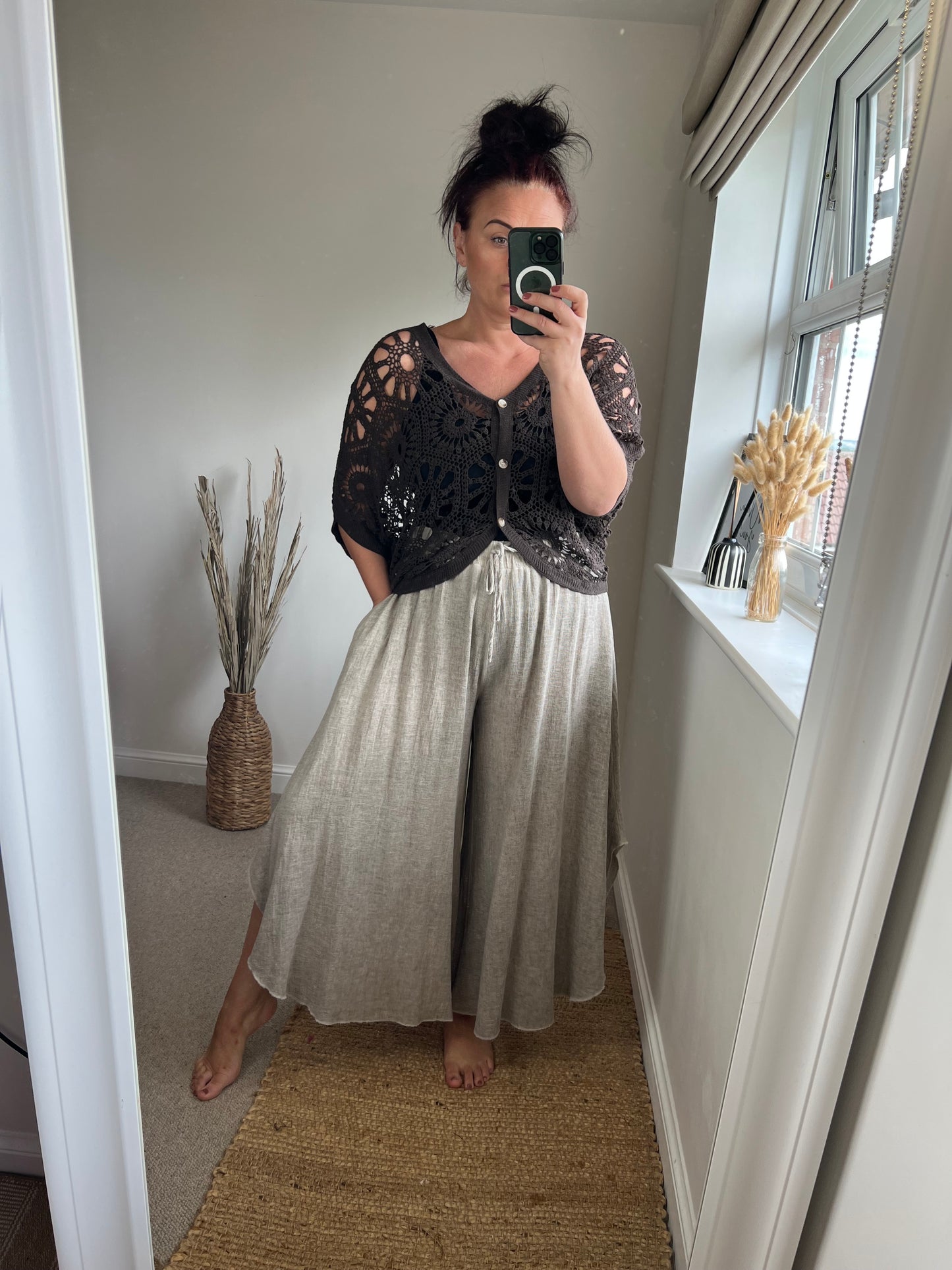 Crochet Scooped Cardi - Chocolate