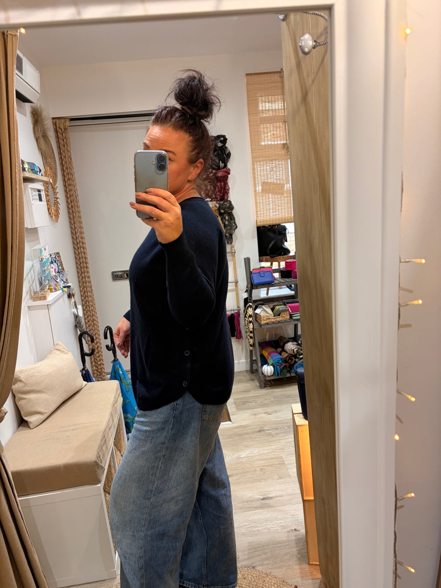 Button Side Jumper - Navy