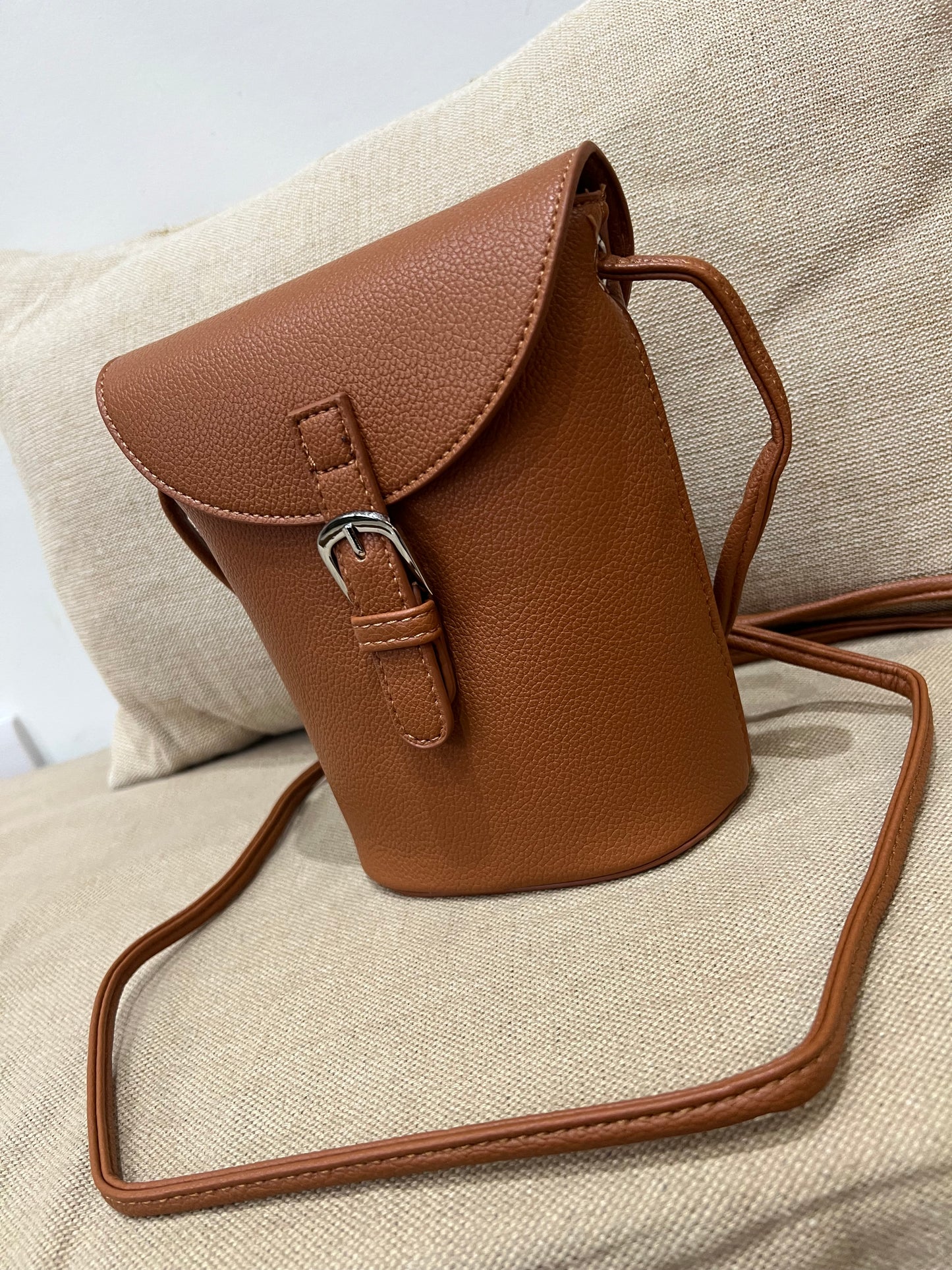 Bucket Crossbody Bag - Tan