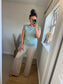Wide Leg Linen Trousers - Cream