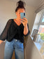 3-way Crochet Top - Black