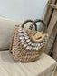 Straw Shell Bag - Camel