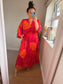 Leaf Maxi Dress - Cerise