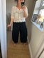 Barrel Leg Linen Trouser - Black
