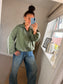 Stripe Bomber Jacket - Khaki