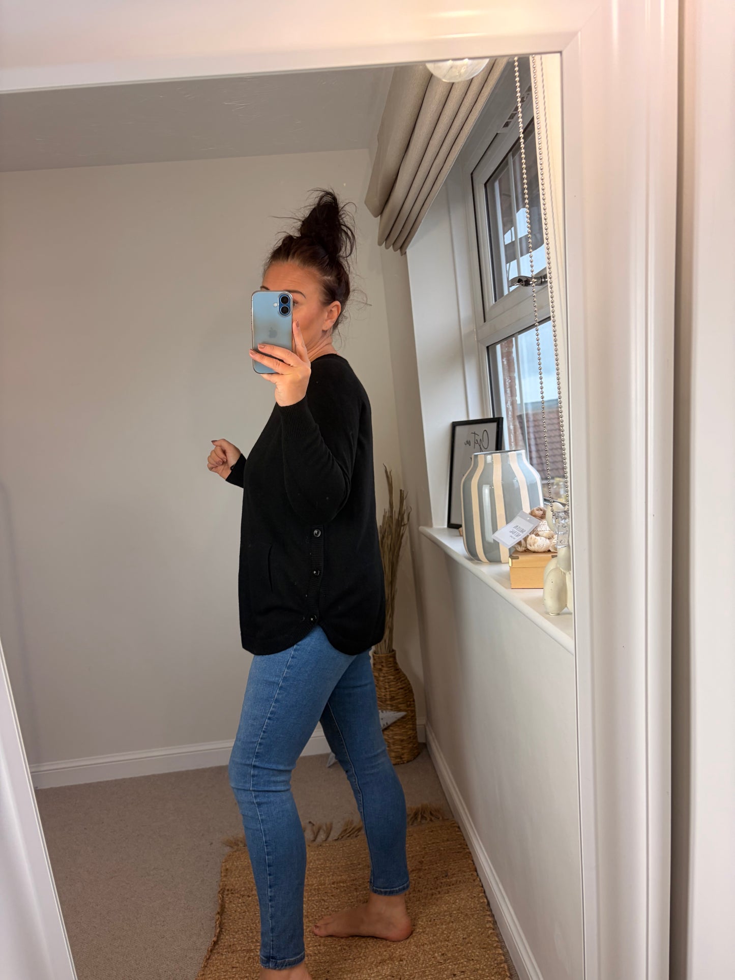 Button Side Jumper - Black