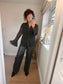 Lace Flute Sleeve Shirt - Black