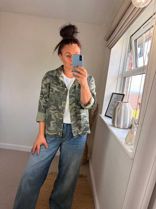 Camo Shirt Jacket - Khaki