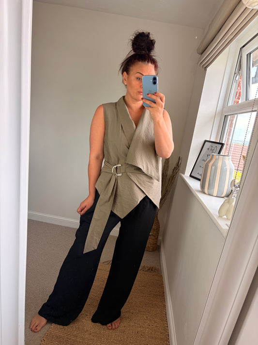 Asymmetrical Waistcoat - Beige