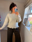 Ribbed Button Jumper/Cardigan - Beige