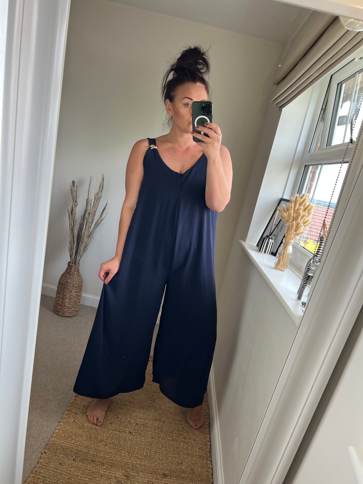 Wide Leg Jumpsuit - Navy