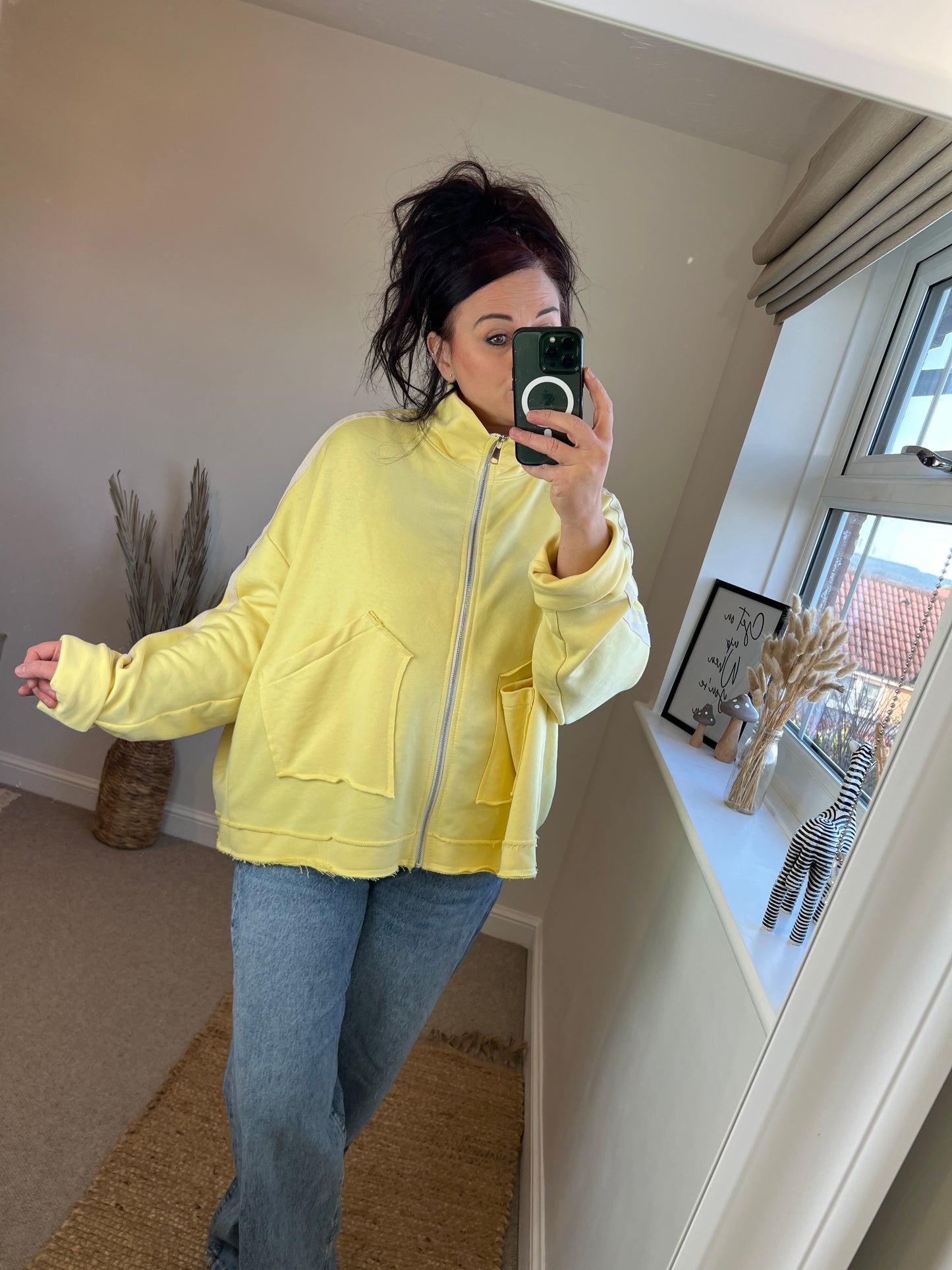 Oversized Zip Top/Jacket - Lemon
