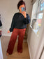Seam Front Joggers - Rust