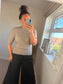 Cable Knit Short Sleeve Jumper - Oatmeal