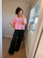 Boxy Short Sleeve Jumper - Blush