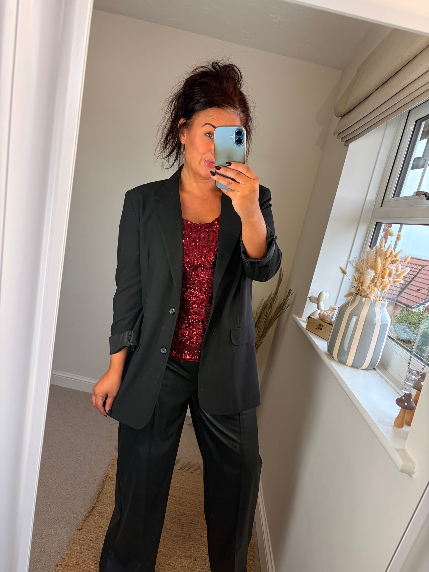 Sequin Vest - Red