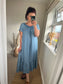 Denim Stripe Bardot Dress
