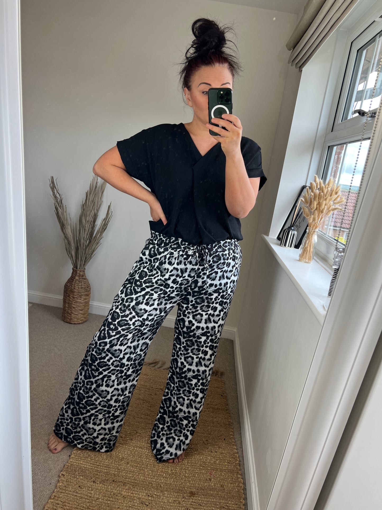 Wide Leg Trousers - Leopard