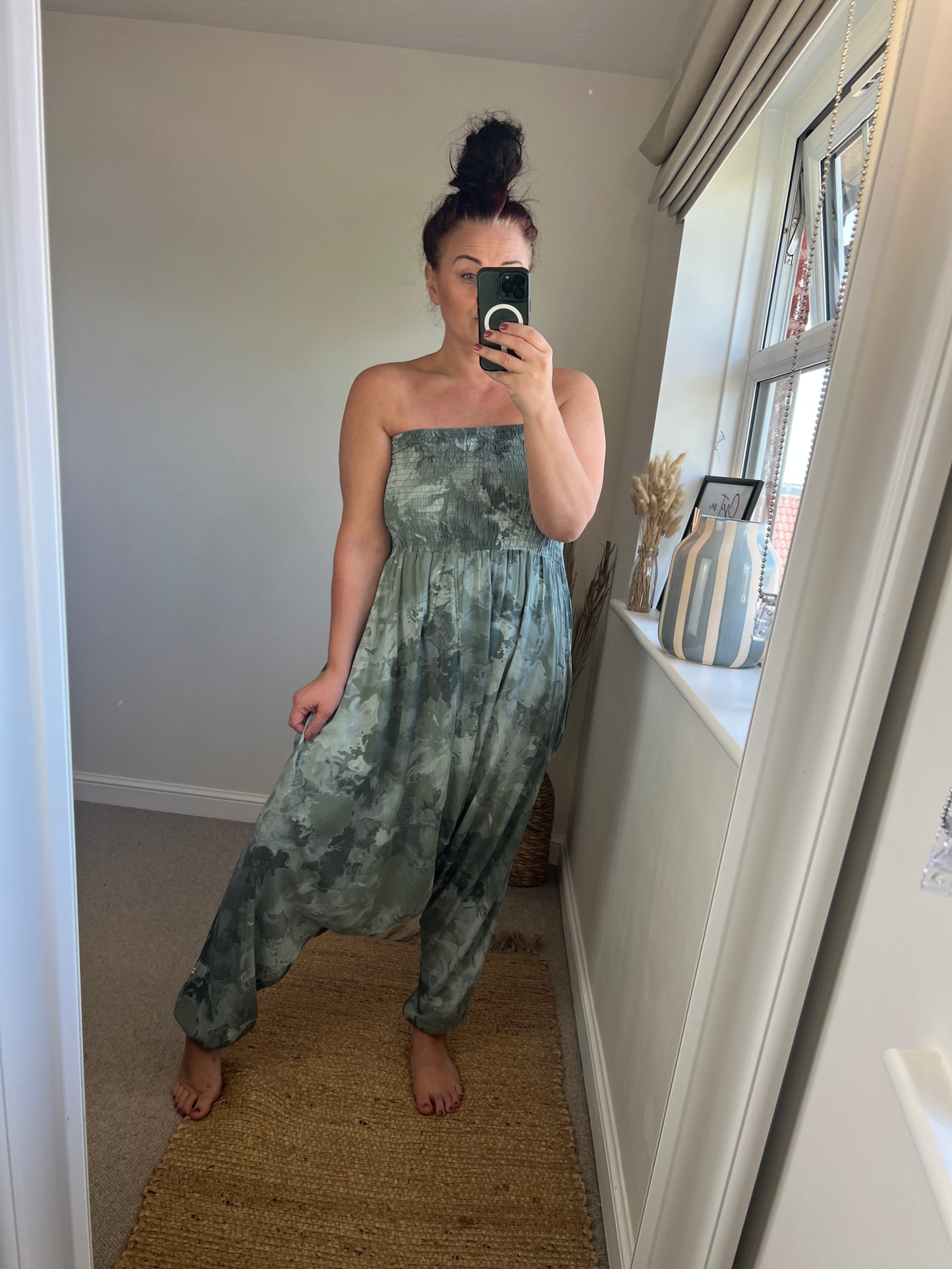 Hareem Strapless Jumpsuit - Khaki