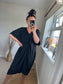 Twist Front Dress - Black