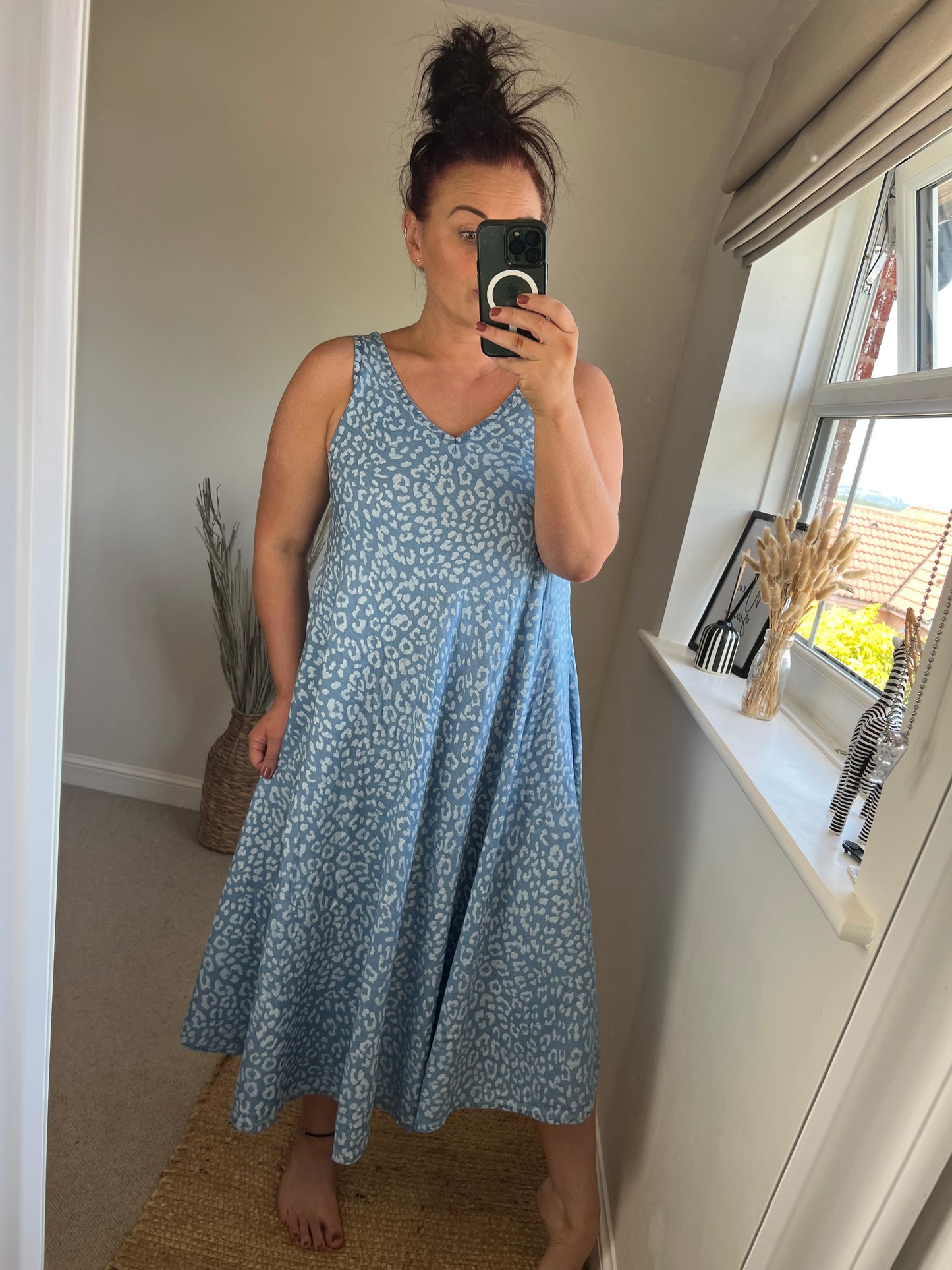 Denim Leopard Dress