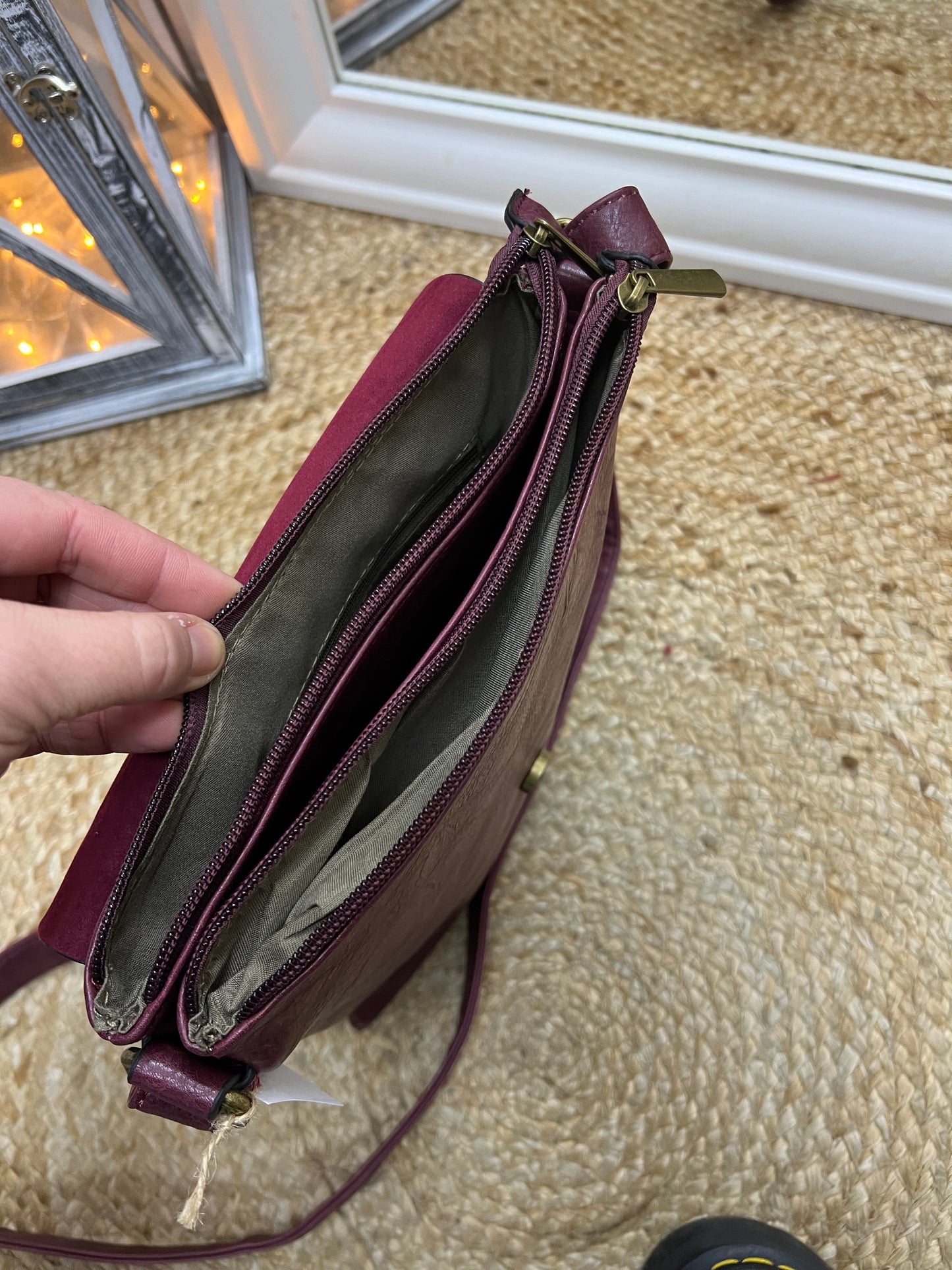 Satchel Crossbody Bag - Wine