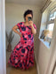 Bardot Dress - Cerise