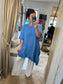 Linen Frill Tunic/Dress - Blue