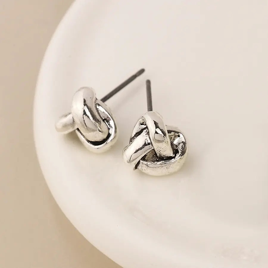 Peace of Mind - Silver Plated Infinity Knot Studs