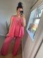 Linen Mix Vest - Rose