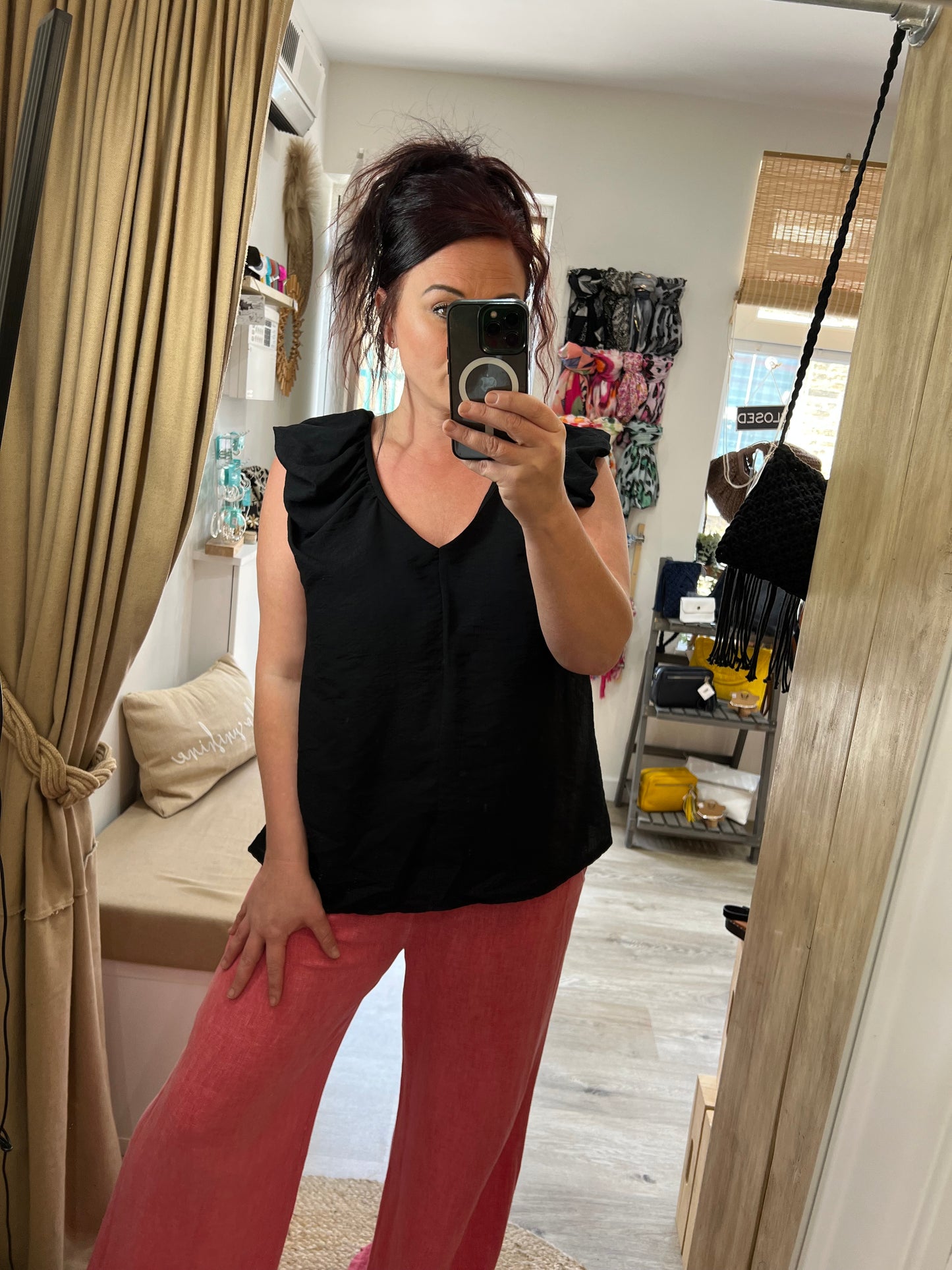 Tie Back Top - Black