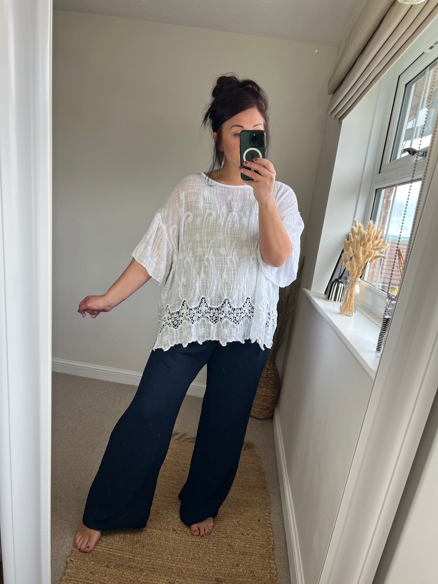Cotton Kaftan Top - White