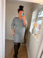 Button Jumper Dress - Grey