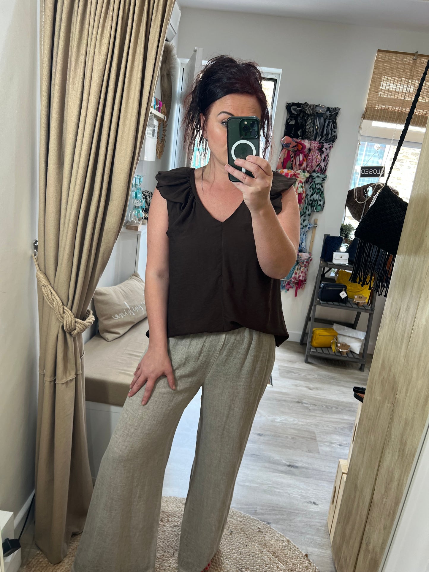 Tie Back Top - Chocolate