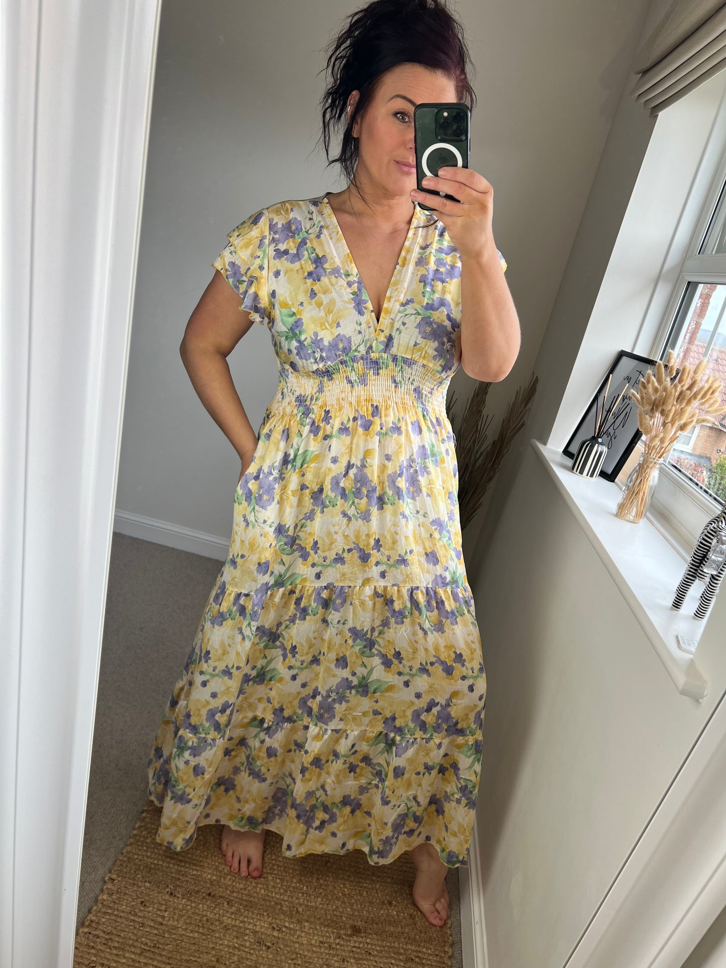 Shirred Dress - Lemon