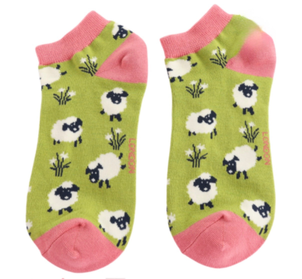 Miss Sparrow Bamboo Trainer Socks - Leaping Sheep